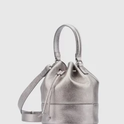 Aquatalia Handbags-Bari Bucket Platinum