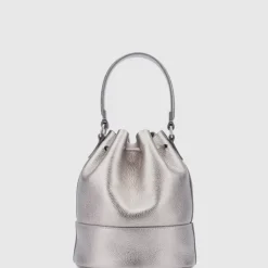 Aquatalia Handbags-Bari Bucket Platinum