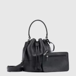 Aquatalia Handbags-Bari Bucket Black