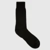Aquatalia Socks-Contrast Knit Blend Men's Sock Black/Grey