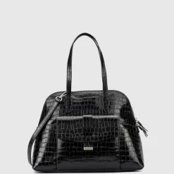 Aquatalia Handbags-Florence Top Handle Black