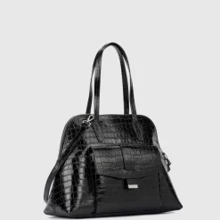 Aquatalia Handbags-Florence Top Handle Black