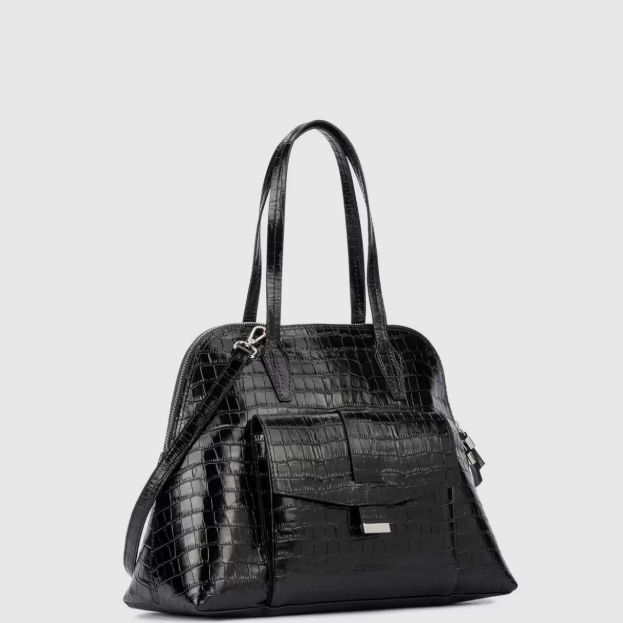 Aquatalia Handbags-Florence Top Handle Black