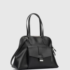 Aquatalia Handbags-Florence Top Handle Black