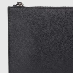 Aquatalia Handbags-Large Zip Pouch Black