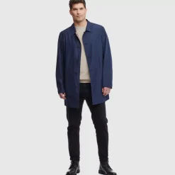 Aquatalia Outerwear-Merano Dark Navy/Tan