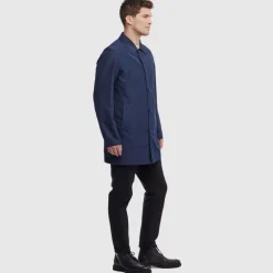 Aquatalia Outerwear-Merano Dark Navy/Tan