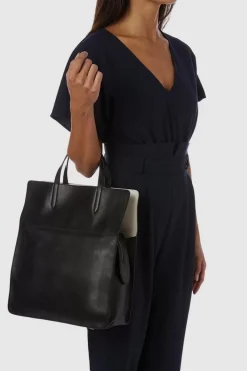 Aquatalia Handbags-Petra Tote Black/Off White