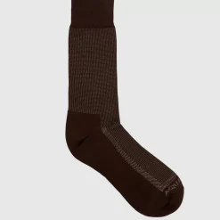 Aquatalia Socks-Pindot Knit Blend Men's Sock Brown/Khaki