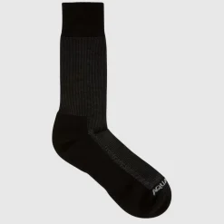 Aquatalia Socks-Pindot Knit Blend Men's Sock Black/Heather Grey