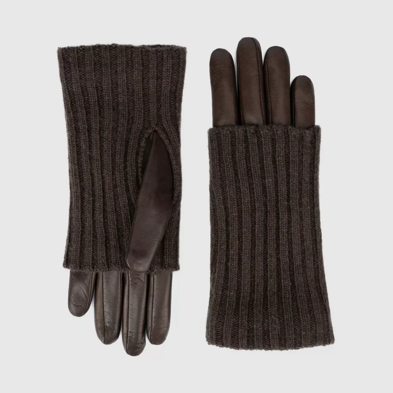 Aquatalia Gloves-Sweater Cuff Glove Brown