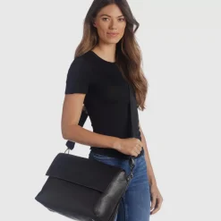 Aquatalia Handbags-Verona Messenger Black